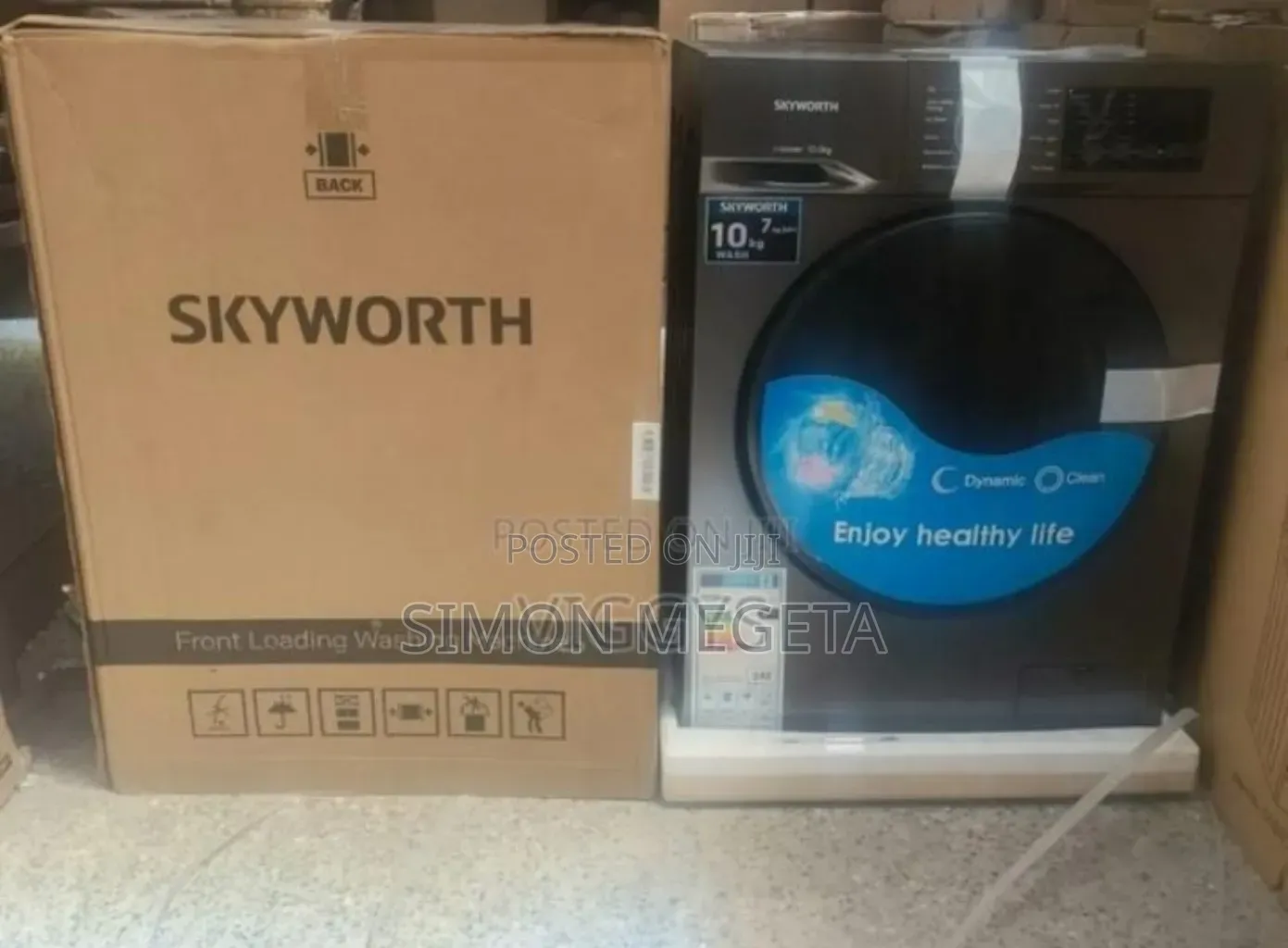 Black Silver Skyworth 10kgs Wash and Dry Washing Machine
