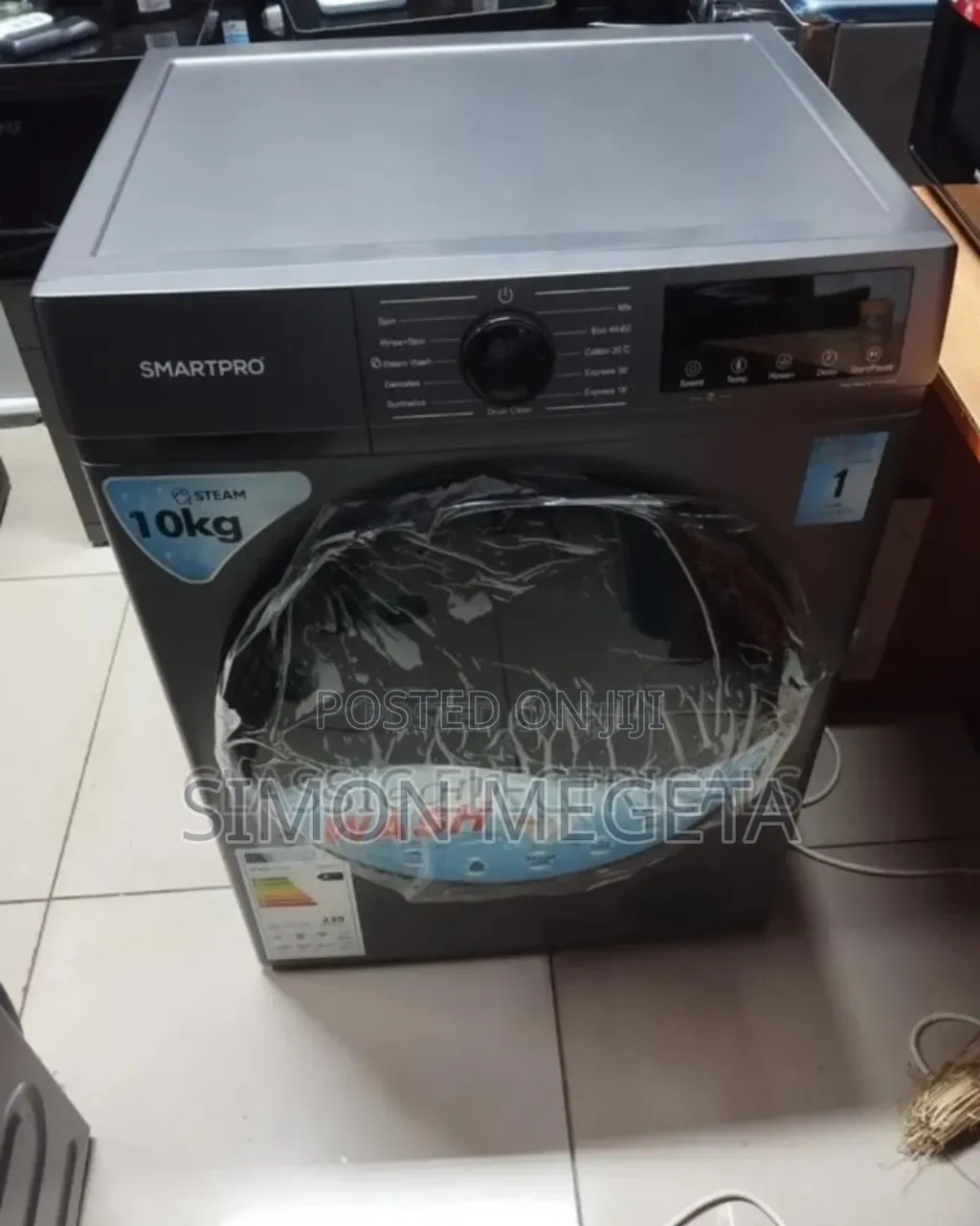 Modern New. Black 10kgs Smart Pro Washing Machine