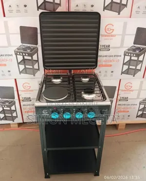 Black Automatic Eurochef 3+1 Cooker With Shelves