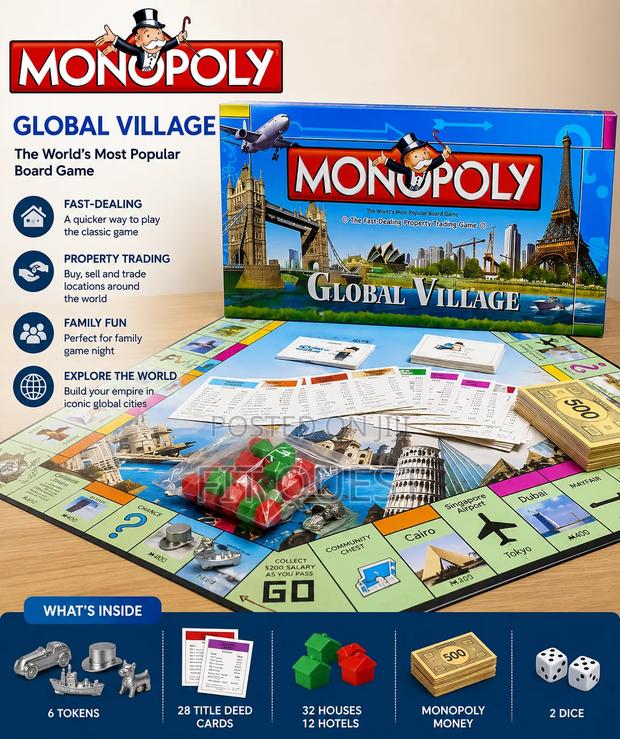 Monopoly Global Village Board Game Family Edition