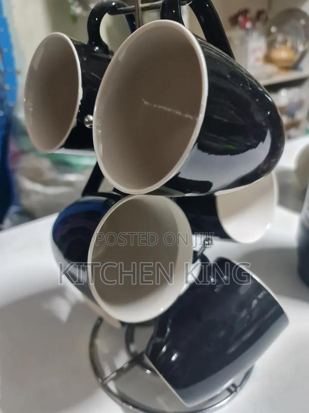 Black Ceramic Glass Mugs