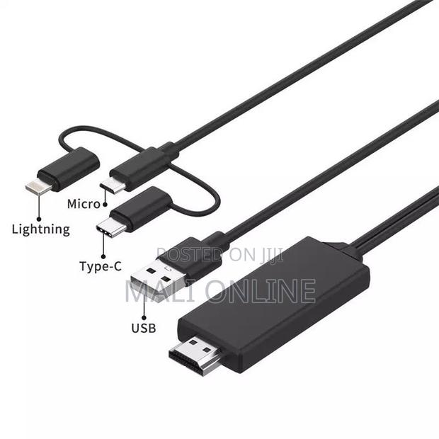 3 in 1 Hdmi Cable Lightning Type-C Micro Usb Phone Screen Mirroring