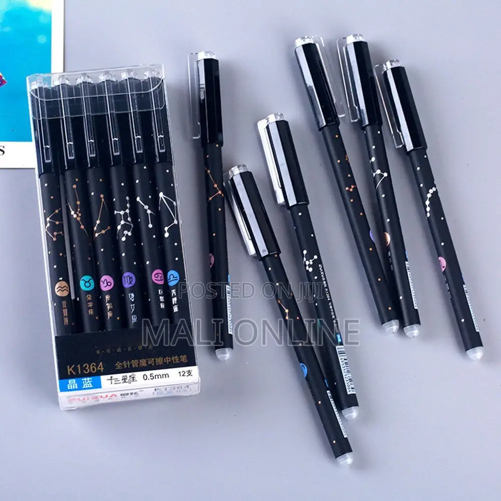 12piece Erasable Gel Ink Pens With Eraser Office School Stationery
