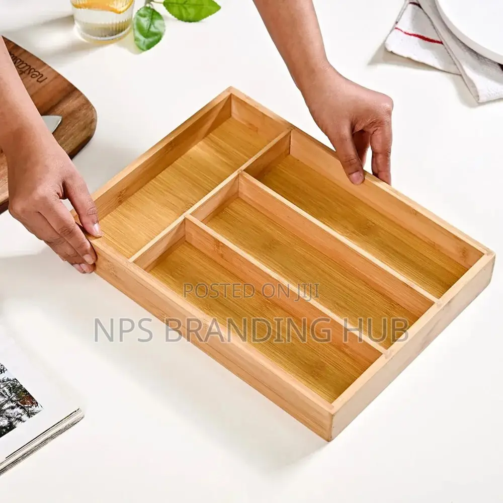 Bamboo Cutlery Tray With 4 Slots Hbc