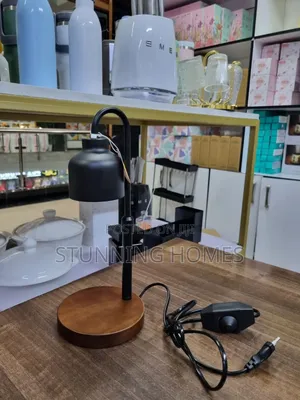 Electric Candle Warmer With A Wooden Base