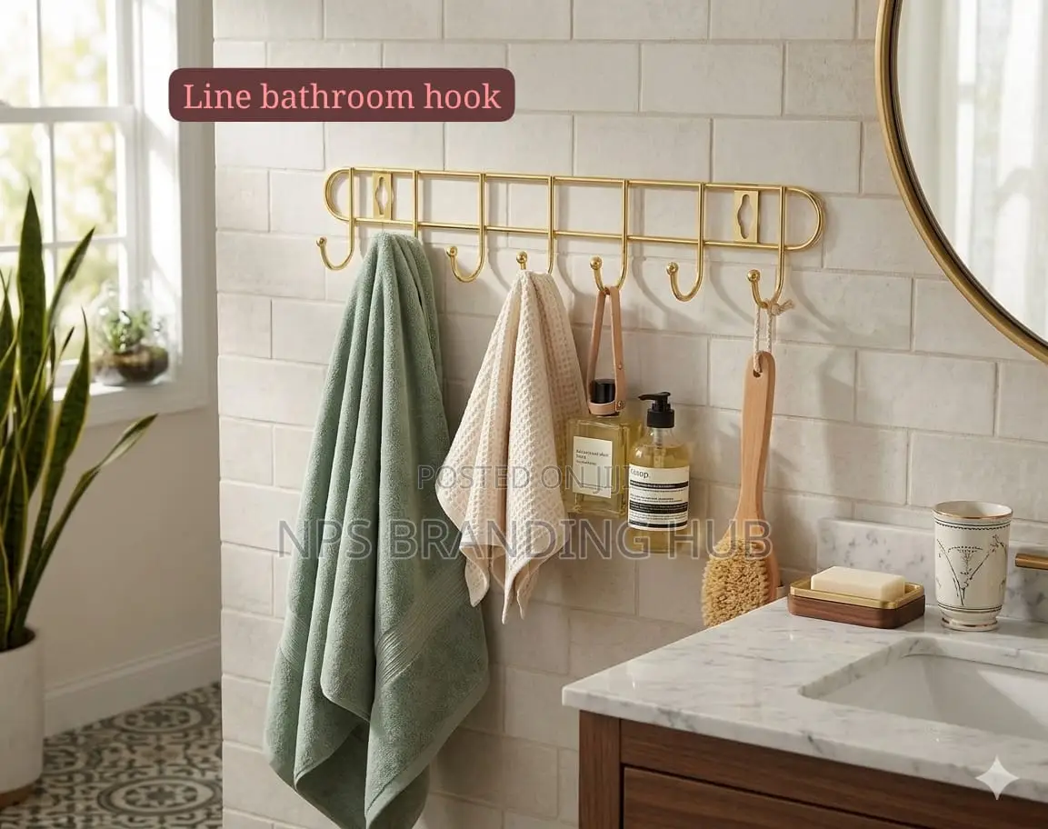 8 Hook Gold Stainless Steel Rail HBC
