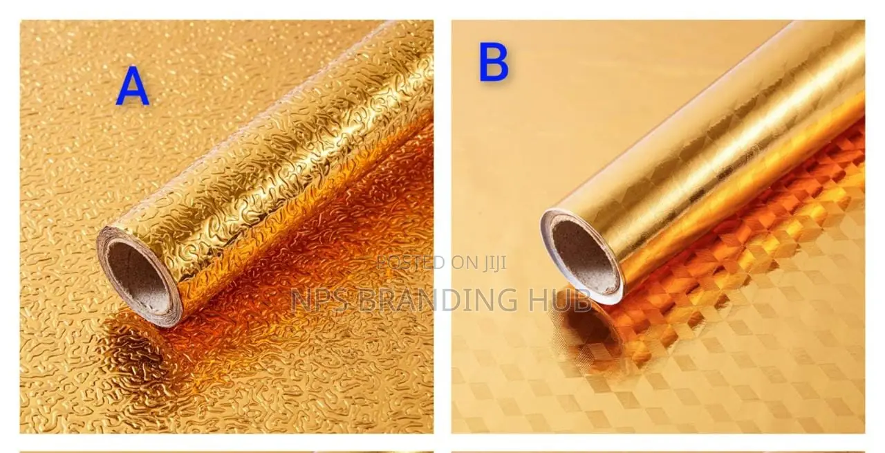 Gold Aluminium Foil /Kitchen Table Top Liner 60x500cm Maa