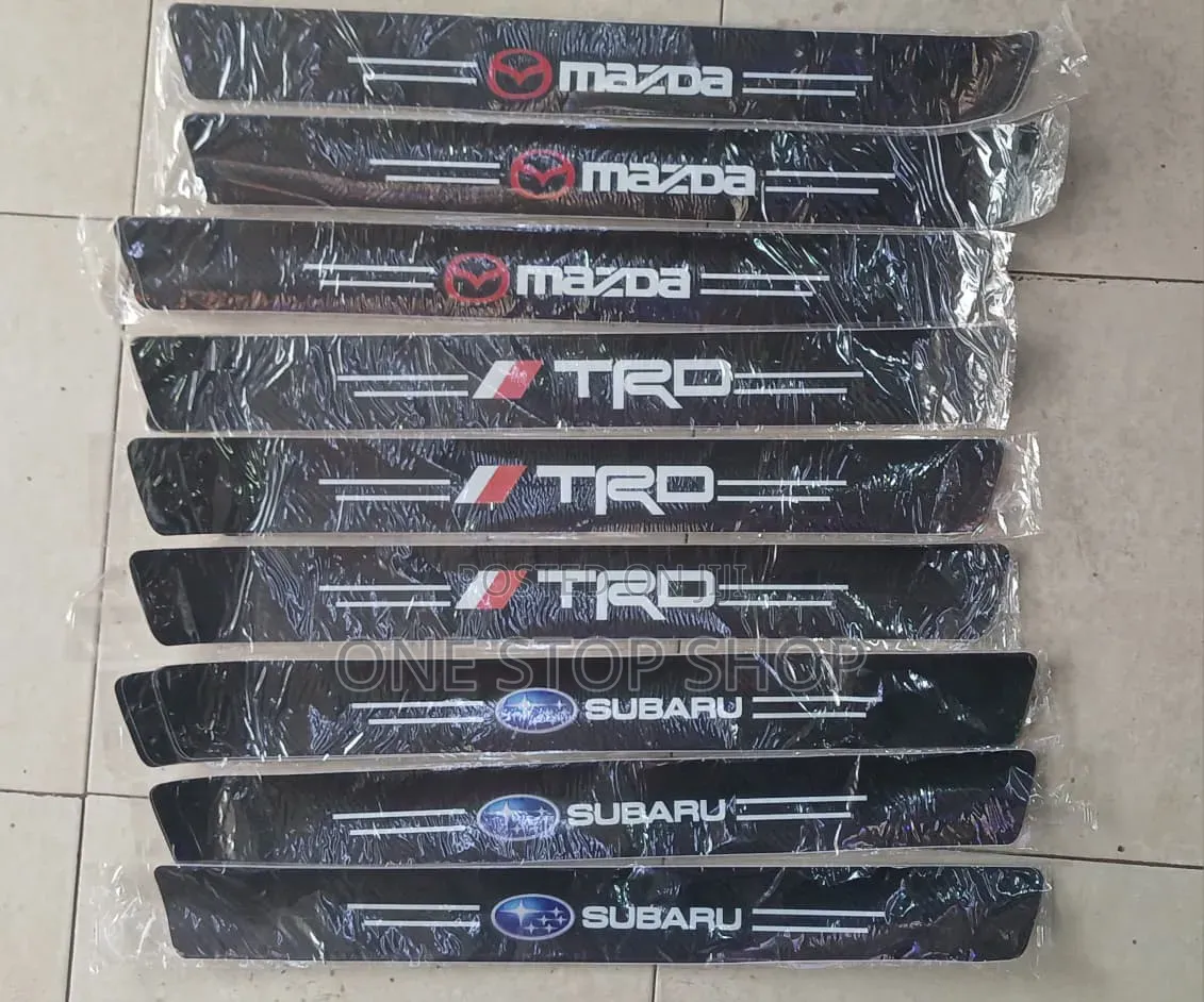 Branded Car Logo Carbon Fiber Car Side Step Antiscratch Stickers