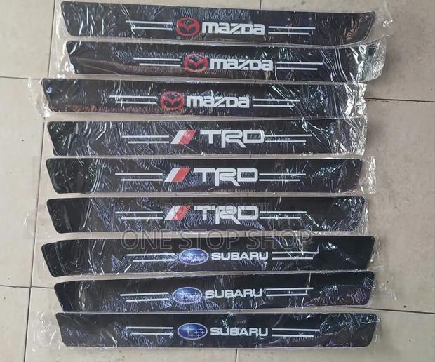 Branded Car Logo Carbon Fiber Car Side Step Antiscratch Stickers