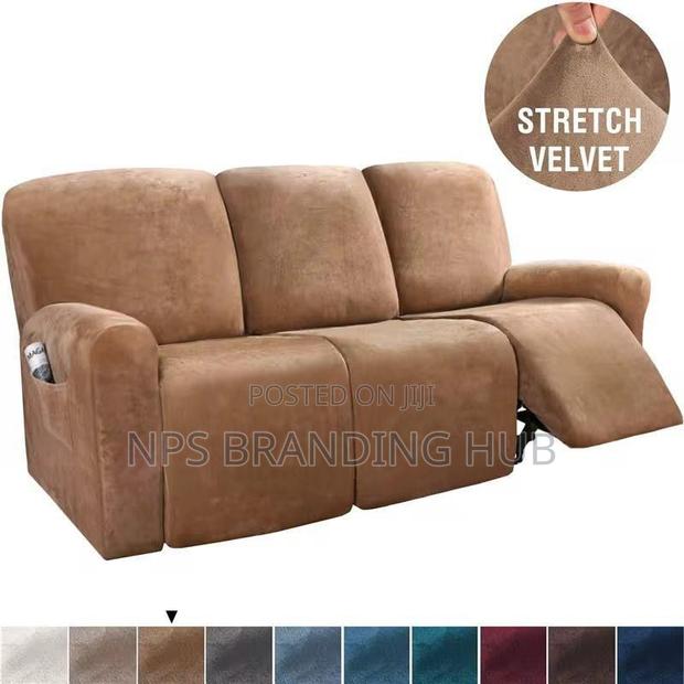 High Velvet Material Recliner Sofa Covers - thumbnail 2