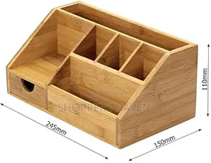 Wooden Bamboo Desk Organiser