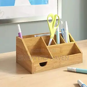 Wooden Bamboo Desk Organiser
