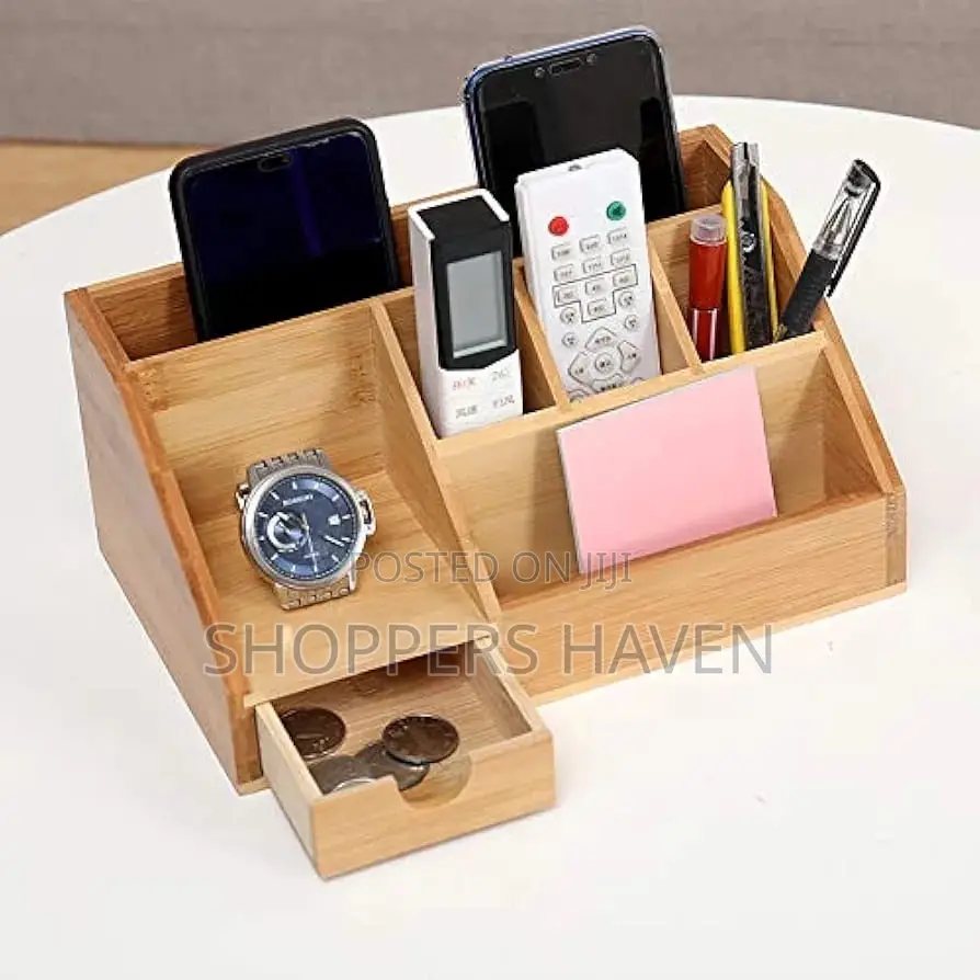 Wooden Bamboo Desk Organiser