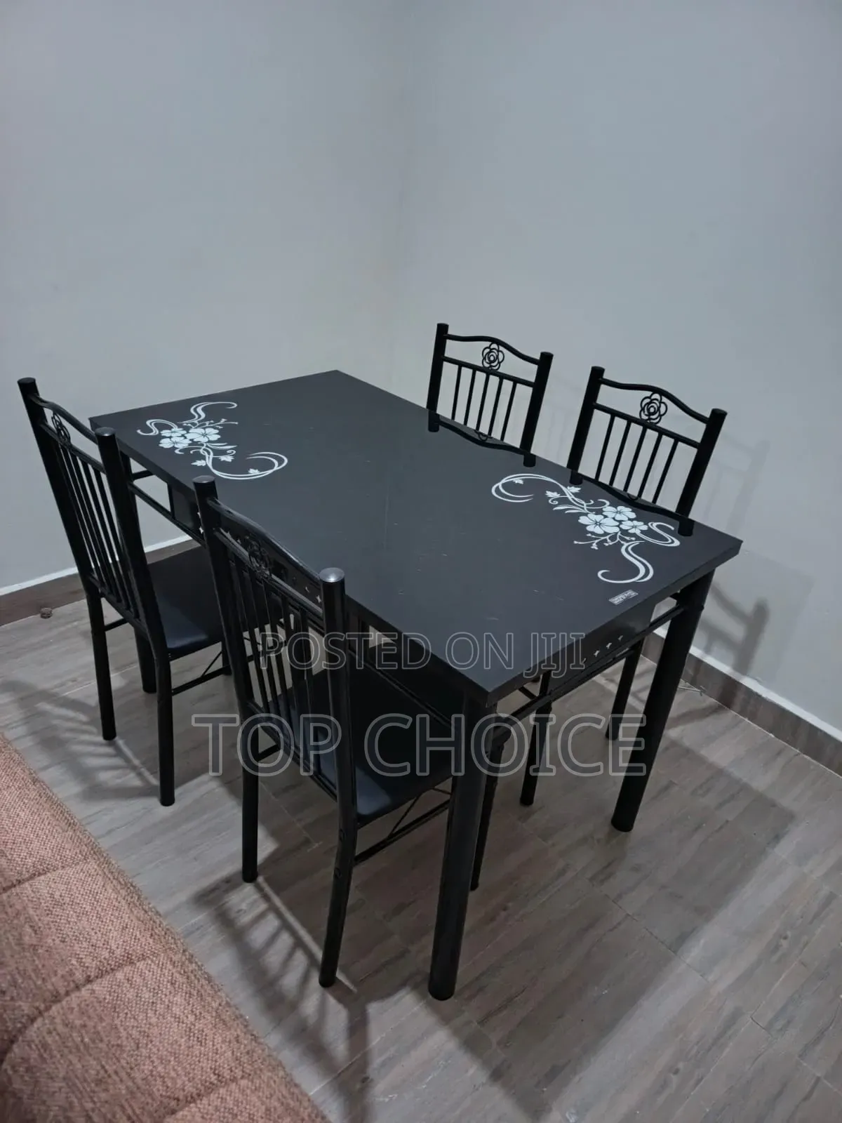 Black Glass Dining Table 4 - Seater