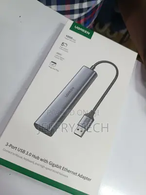 Ugreen Usb-C to Gigabit Ethernet Adapter With 3 Usb 3.0 Ports.