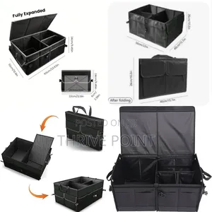 60x35x30cm Heavy Duty 3 Partition Foldable Car Boot Organizer