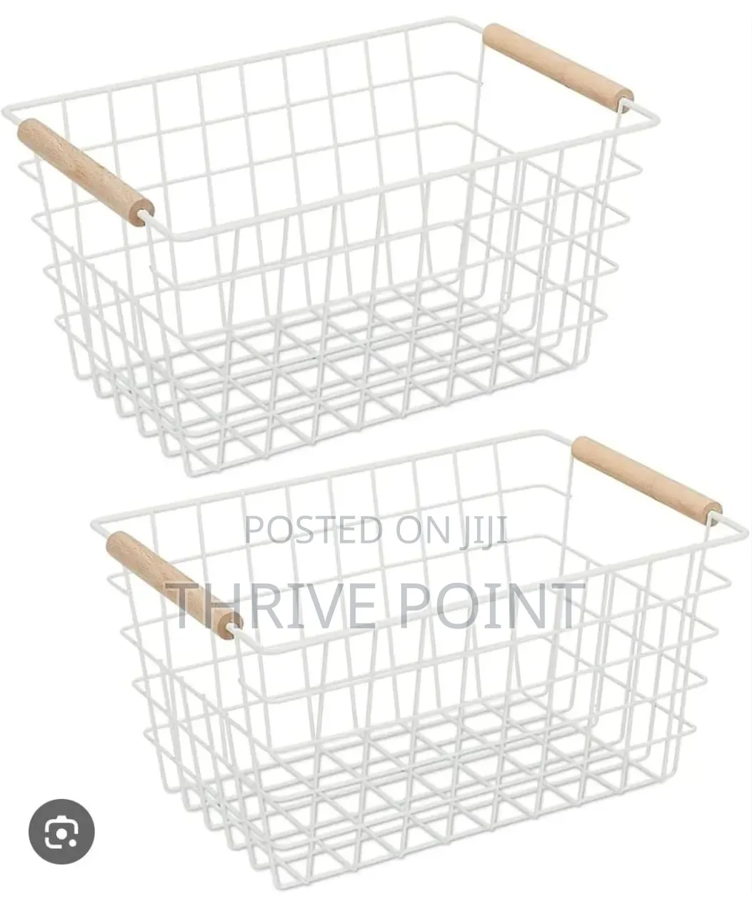 Multipurpose Classy Metallic Mesh Basket Wooden Handle
