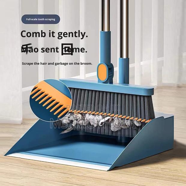 2 in 1 Upright Broom and Dustpan Combo Set. - thumbnail 4