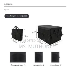 60x35x30cm Heavy Duty 3 Partition Foldable Car Trunk Organizer