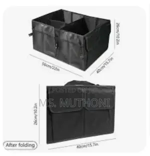 60x35x30cm Heavy Duty 3 Partition Foldable Car Trunk Organizer