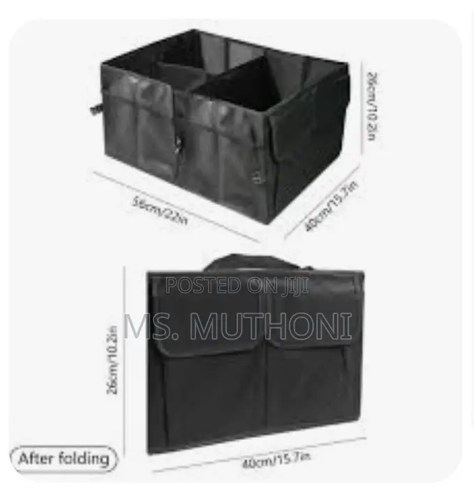 60x35x30cm Heavy Duty 3 Partition Foldable Car Trunk Organizer