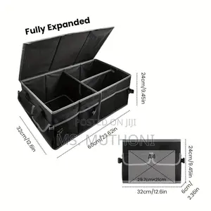 60x35x30cm Heavy Duty 3 Partition Foldable Car Trunk Organizer