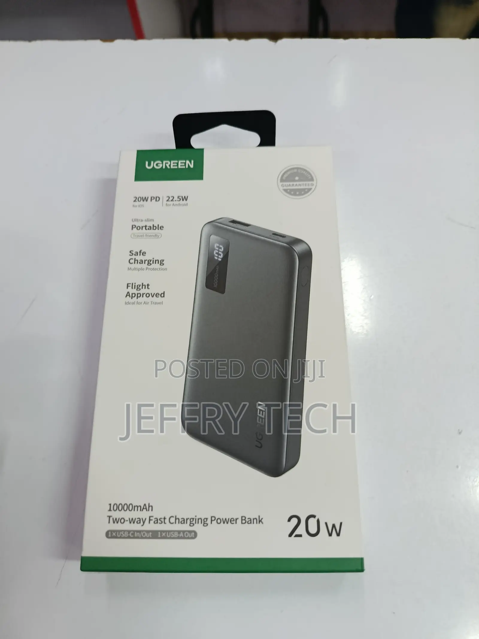 Ugreen 10000mah Power Bank - 20w Fast Charging, Usb-a/C, Led Indicator