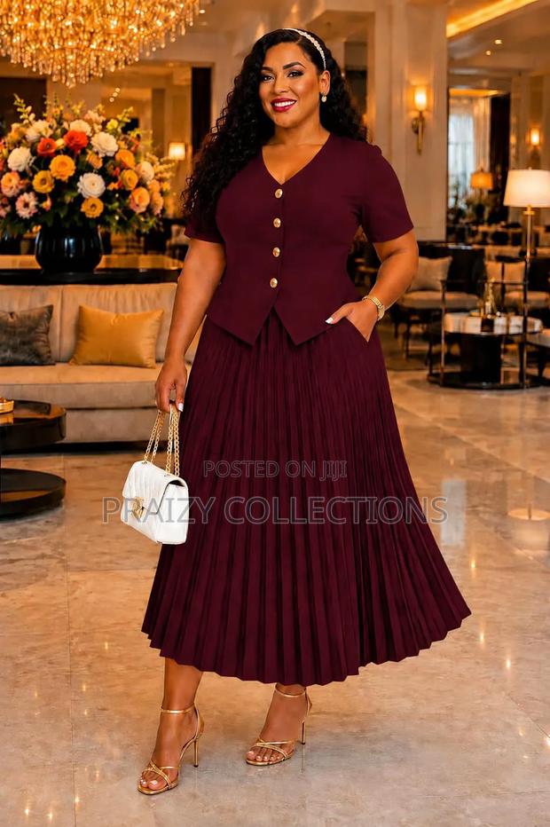 Elegant 2pc Top+Pleated Skirt - thumbnail 2
