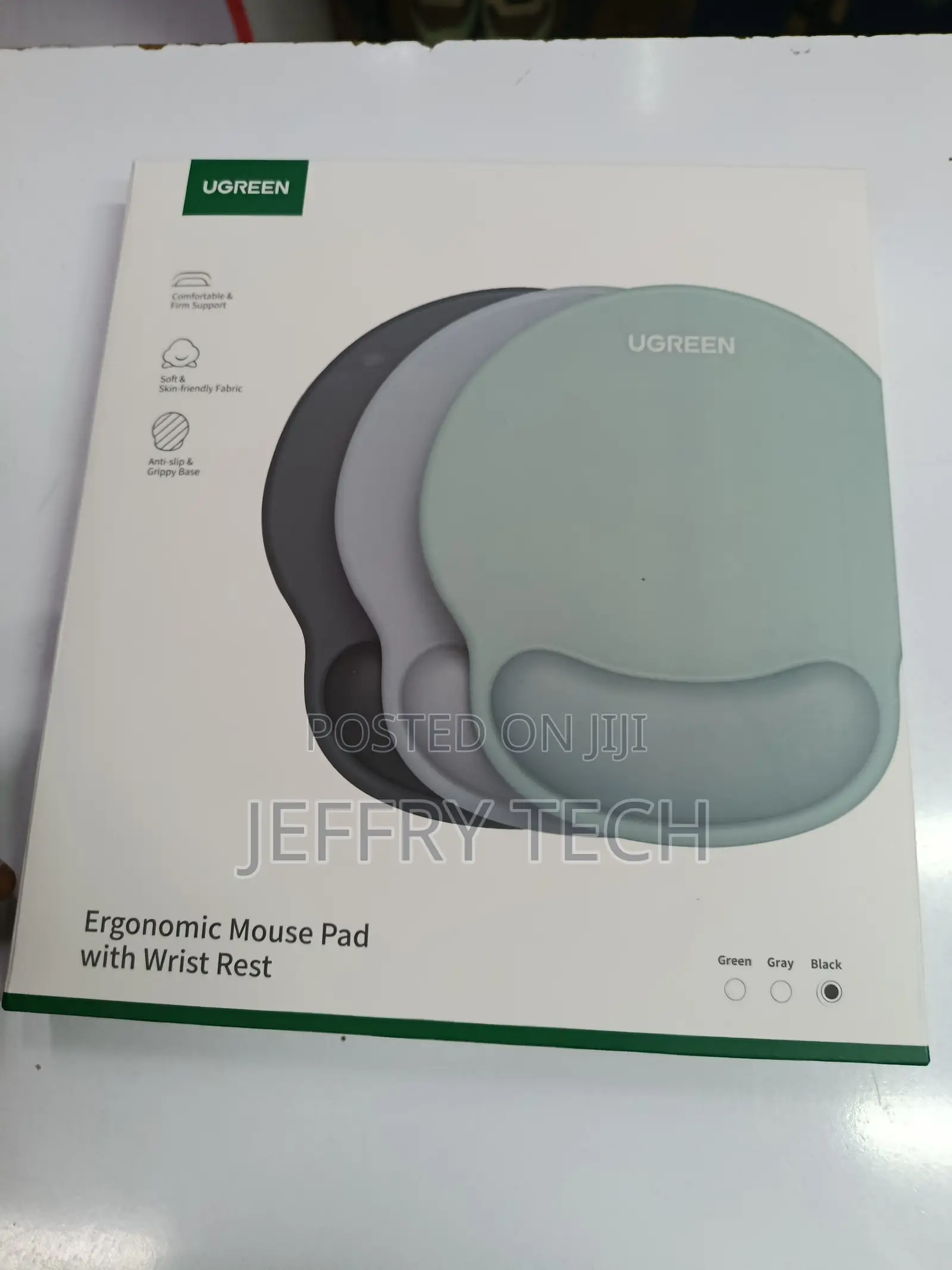 Ugreen Ergonomic Mouse Pad With Gel Wrist Support Anti-Slip Green