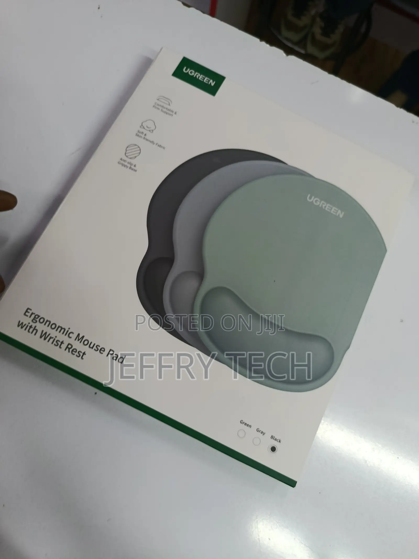 Ugreen Ergonomic Mouse Pad With Gel Wrist Support Anti-Slip Green