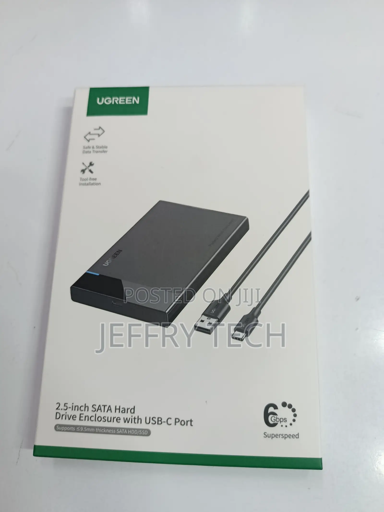 Ugreen 2.5" Hard Drive Enclosure Usb-C 3.1 Gen 2 to Sata Iii 6gbps For