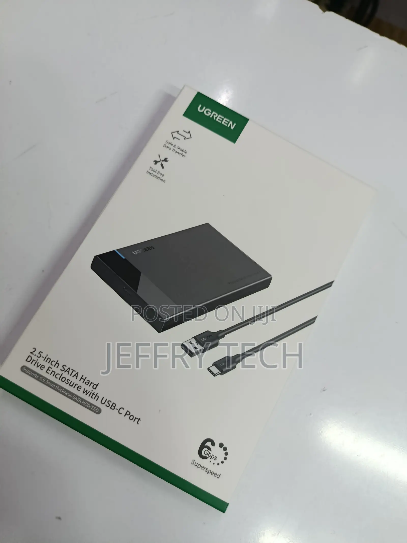 Ugreen 2.5" Hard Drive Enclosure Usb-C 3.1 Gen 2 to Sata Iii 6gbps For