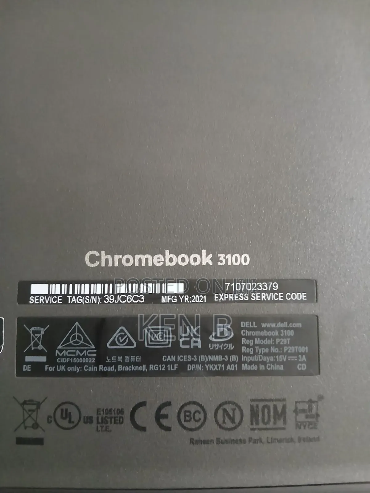 Laptop Dell Chromebook 4GB Intel Celeron eMMC 4T
