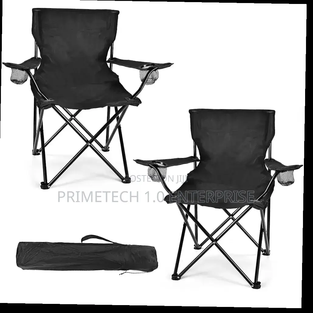 Black Camping Chair With Arm Rest