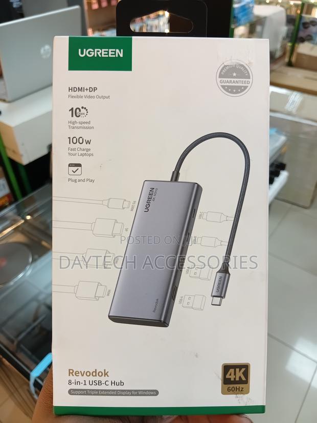 This Is a Ugreen Revodok 8-in-1 Usb-C Hub in a Gray Finish.