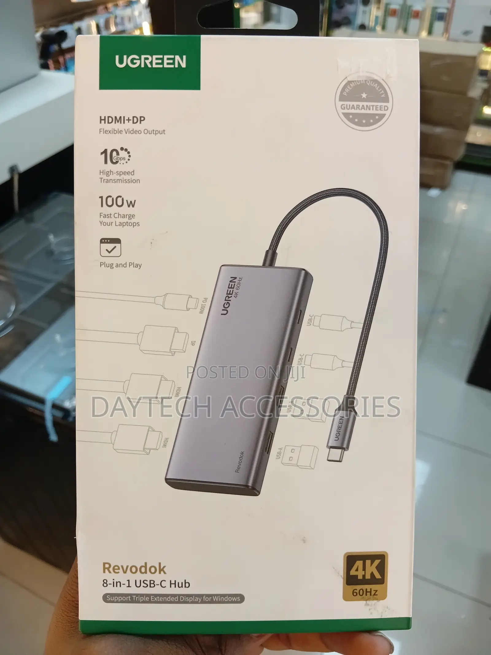 This Is a Ugreen Revodok 8-in-1 Usb-C Hub in a Gray Finish.