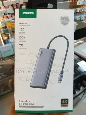 This Is a Ugreen Revodok 8-in-1 Usb-C Hub in a Gray Finish.