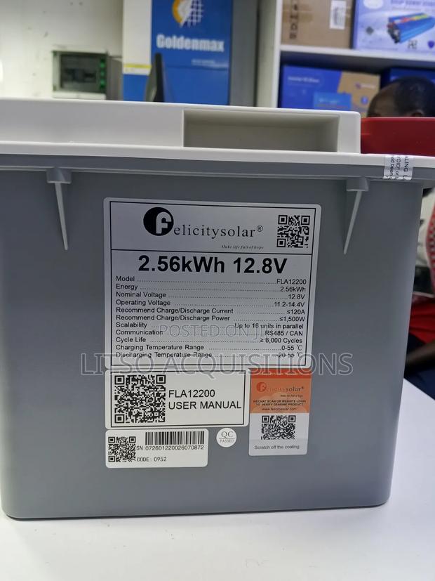 Felicity Solar 12v 200ah Lithium Iron Phosphate (Lifepo4) Battery. - thumbnail 2
