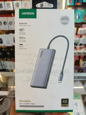 Ugreen Revodok 8-in-1 Usb-C Hub 4k60hz 10gbps Pd100w (Ug-Cm639-35625)