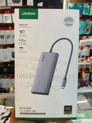 Ugreen Revodok 8-in-1 Usb-C Hub 4k60hz 10gbps Pd100w (Ug-Cm639-35625)