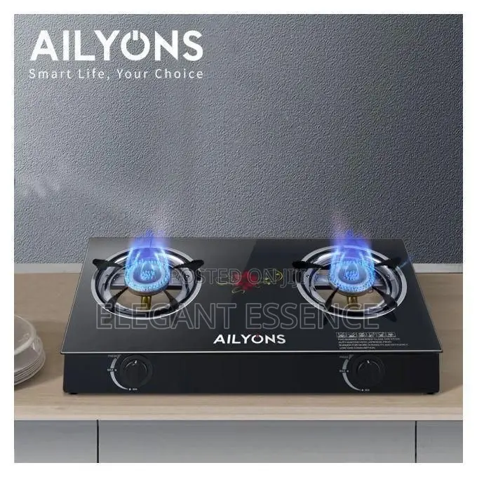 2 Burner Glass Top Gas Cooker Infrared Double Burner