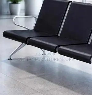 Office Bench; Three Seaters Leather Reception Airport Waiting Bench