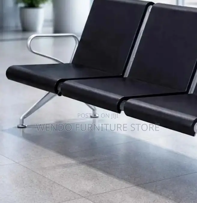 Office Bench; Three Seaters Leather Reception Airport Waiting Bench