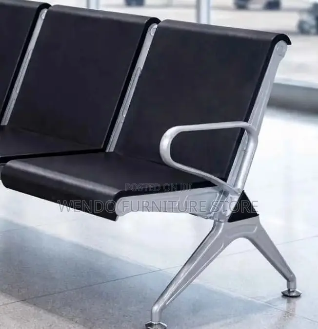 Office Bench; Three Seaters Leather Reception Airport Waiting Bench