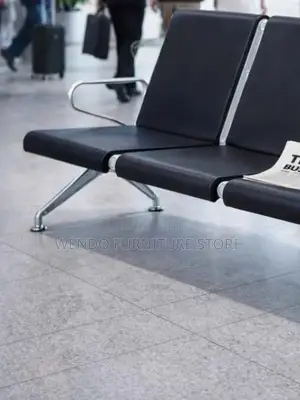 Office Bench; Three Seaters Leather Reception Airport Waiting Bench