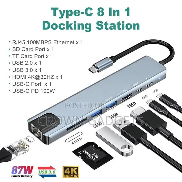 Usb-C Multiport Hub Hdmi Ethernet Usb 3.0 Dock - thumbnail 3