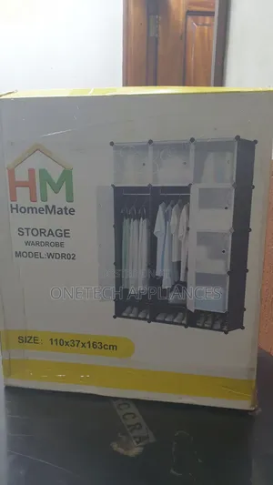 Black 12 Grids 3 Columns Plastic Clothes Portable Wardrobe Closet