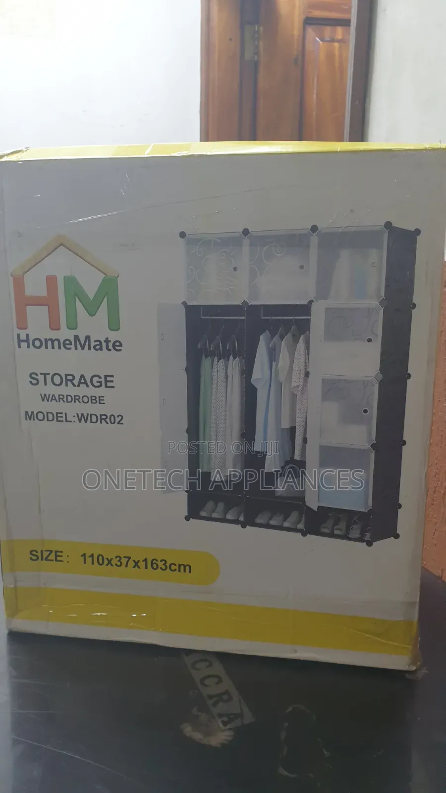 Black 12 Grids 3 Columns Plastic Clothes Portable Wardrobe Closet