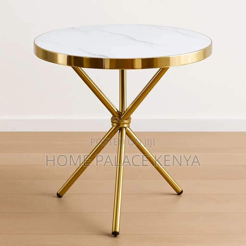 Marble Table: Elegant Marble and Metal Round End Table