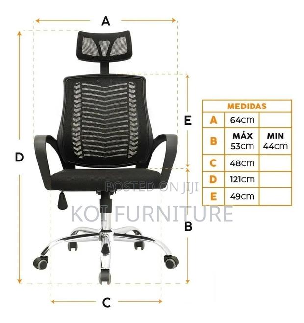 Office Chairs: High Backrest Ergonomic Adjustable Height Chair - thumbnail 7